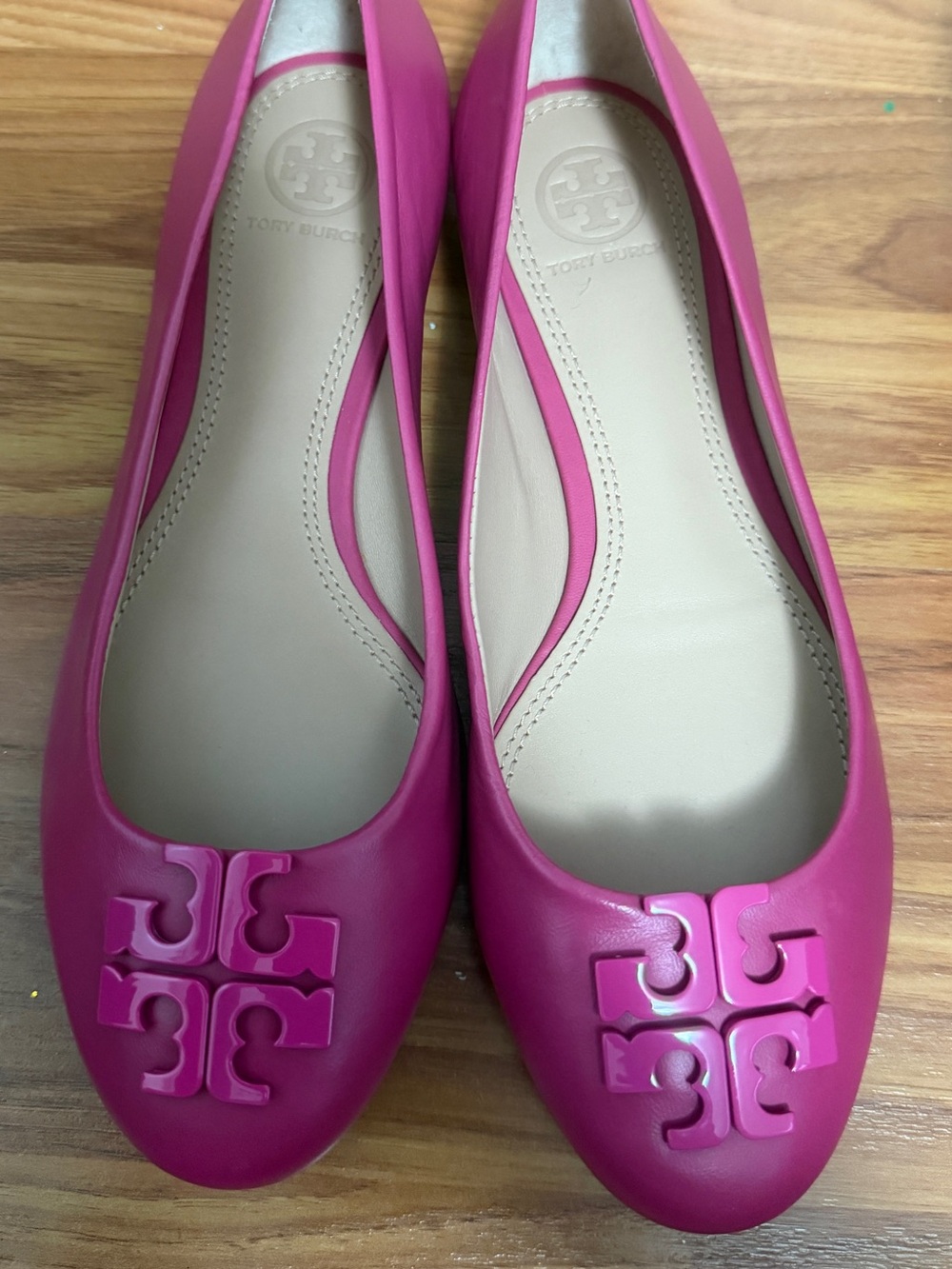Tory Burch Hot Pink Signature Ballet Flats